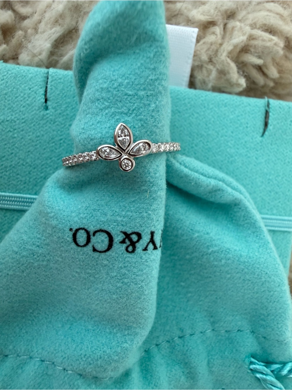 Tiffany & Co BRAND NEW Fleur de Lis Band Ring size 6
